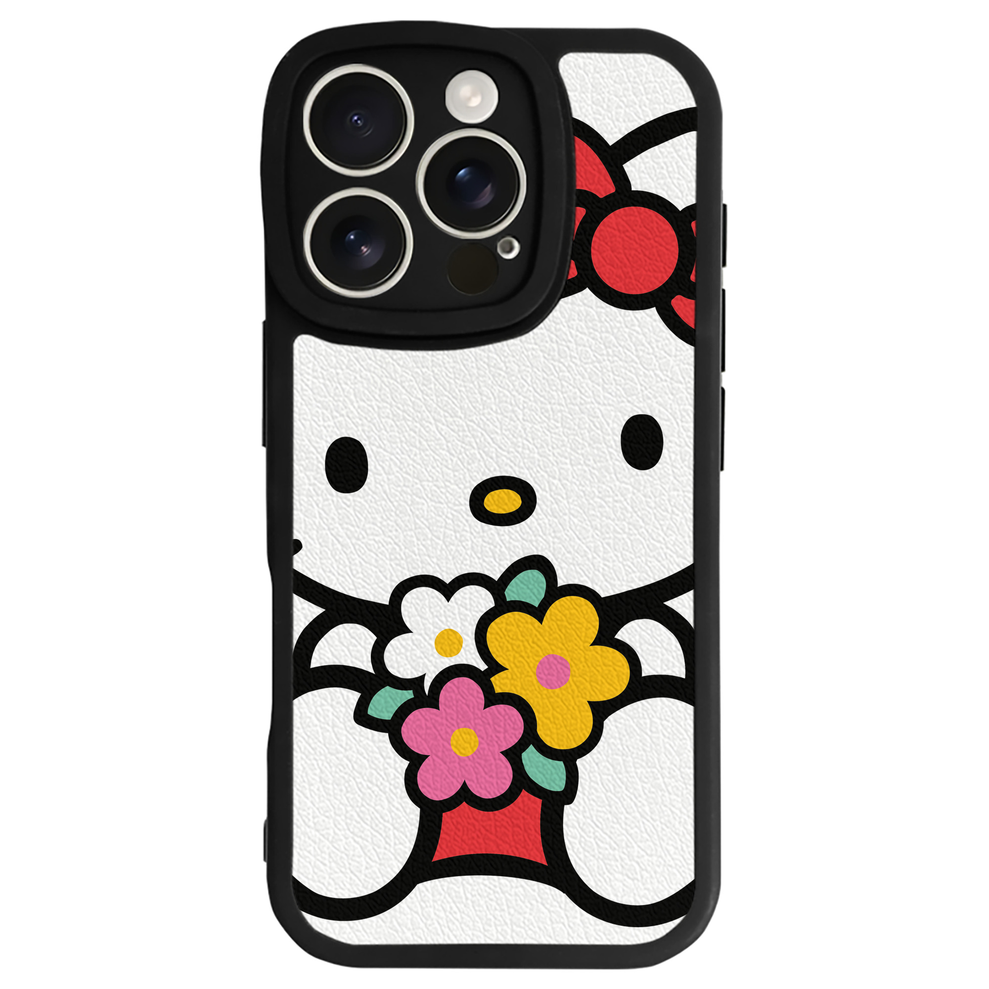 （画像用） Hello Kitty ハローキティ 【iPhone 16シリーズ対応】シリコンスマホケース（レザー調） 材質：シリコン